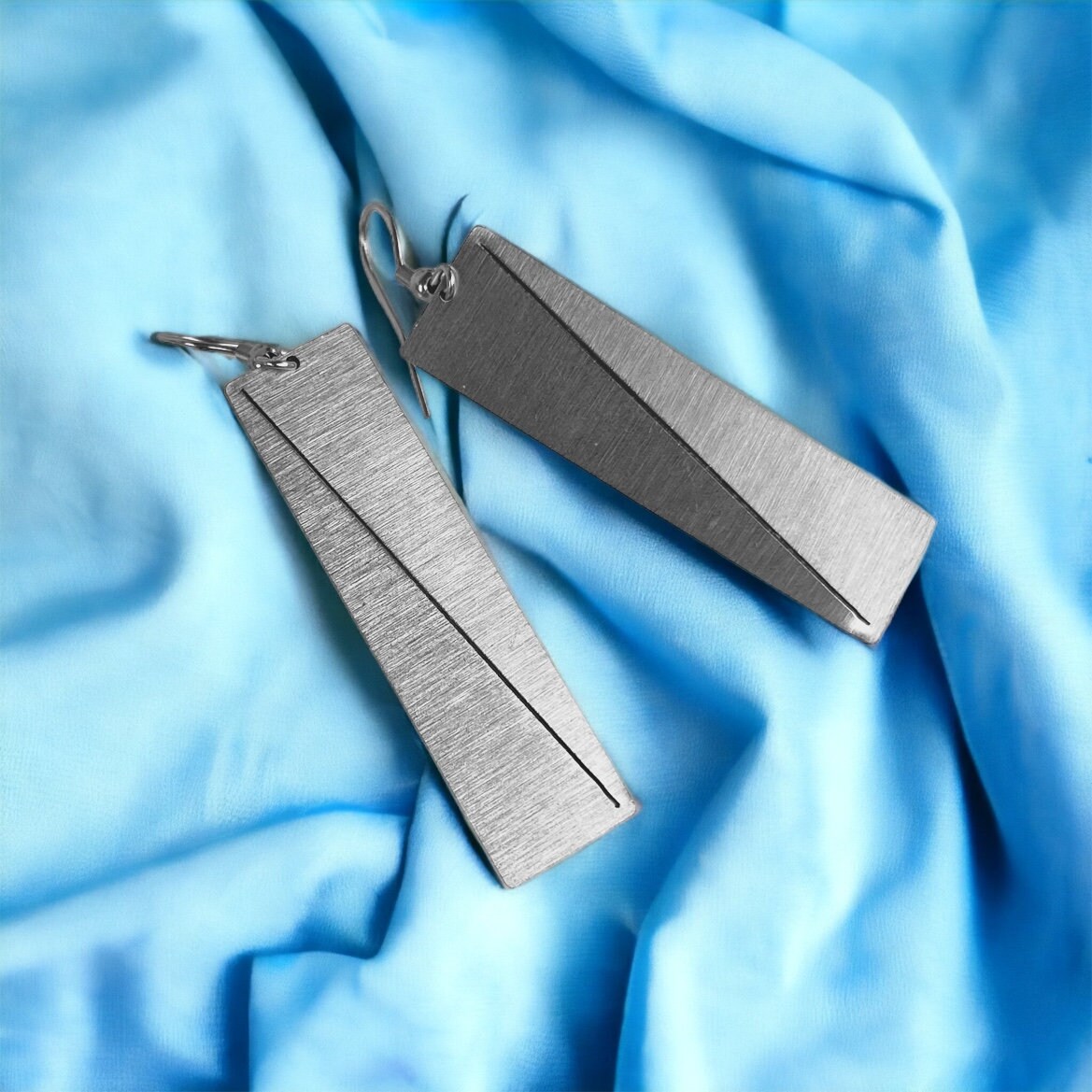 Stainless Steel Origami Earrings: Geometric 3D Dangle Jewelry