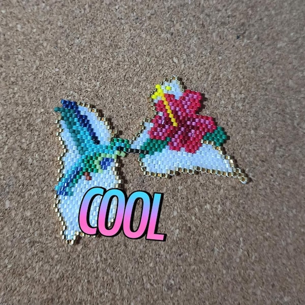 Guadeloupe et colibri schéma brickstitch