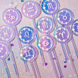 Scorpio Zodiac Drink Stirrer, Astrology Stir Stick, Celestial Theme