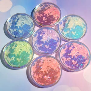 Moon Glow-In-The-Dark Shaker Iridescent Acrylic Coaster