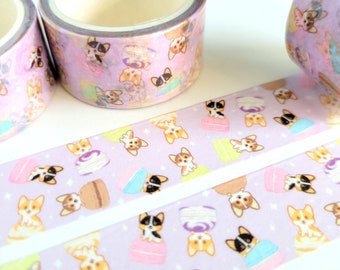 Cute Corgis on Macarons Washi Tape