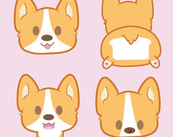 Corgi Vinyl Stickers and Sticker Pack, Gloss and Weatherproof