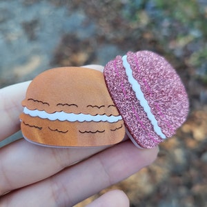 Festive Holiday Macaron Christmas Brooch