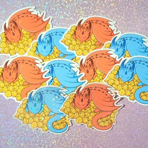Sleeping Dice Dragon Stickers