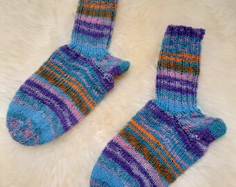 Socken Kindersocken Wollsocken Gr. 28/29 handgestrickt