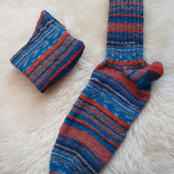 Handgestrickte Socken Größe 48/49 Wollsocken Herrensocken