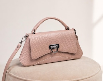 Bolso de piel beige, bolso bandolera Frame Bag - Regalo para el Día de la Madre