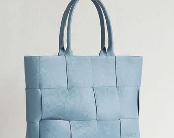 Bolso tote de piel de verano – Bolso shopper tejido a mano para la playa, los viajes y el estilo cotidiano.