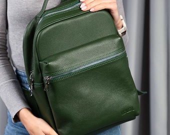 Mochila de cuero para portátil – Mochila de viaje urbana con estilo, bolsa de fin de semana hecha a mano