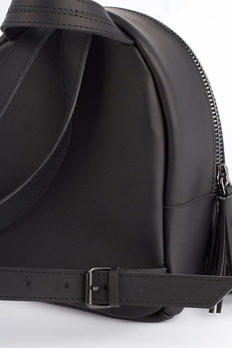 Black Zipper bag Handmade backpack Pouch Laptop backpack Shoulder bag Leather bag Bridesmaid gift Mom gift Mothers day gift Wedding gift