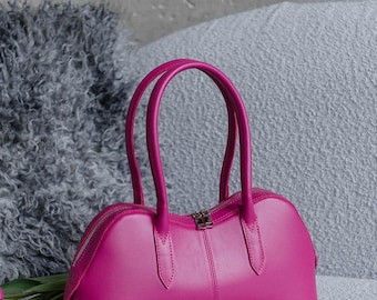 Handmade Leather Baguette Bag, Summer Shoulder Purse, Old Money Style Handbag, Chic Everyday Bag