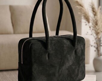 Bolso tote grande de ante – Elegante bolso de hombro para mujer, ideal para el día a día.