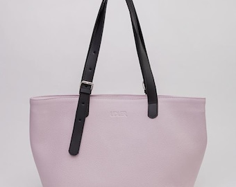 Bolso tote de cuero hecho a mano, ideal para el día a día, bolso tote minimalista con correa ajustable, bolso de trabajo informal.