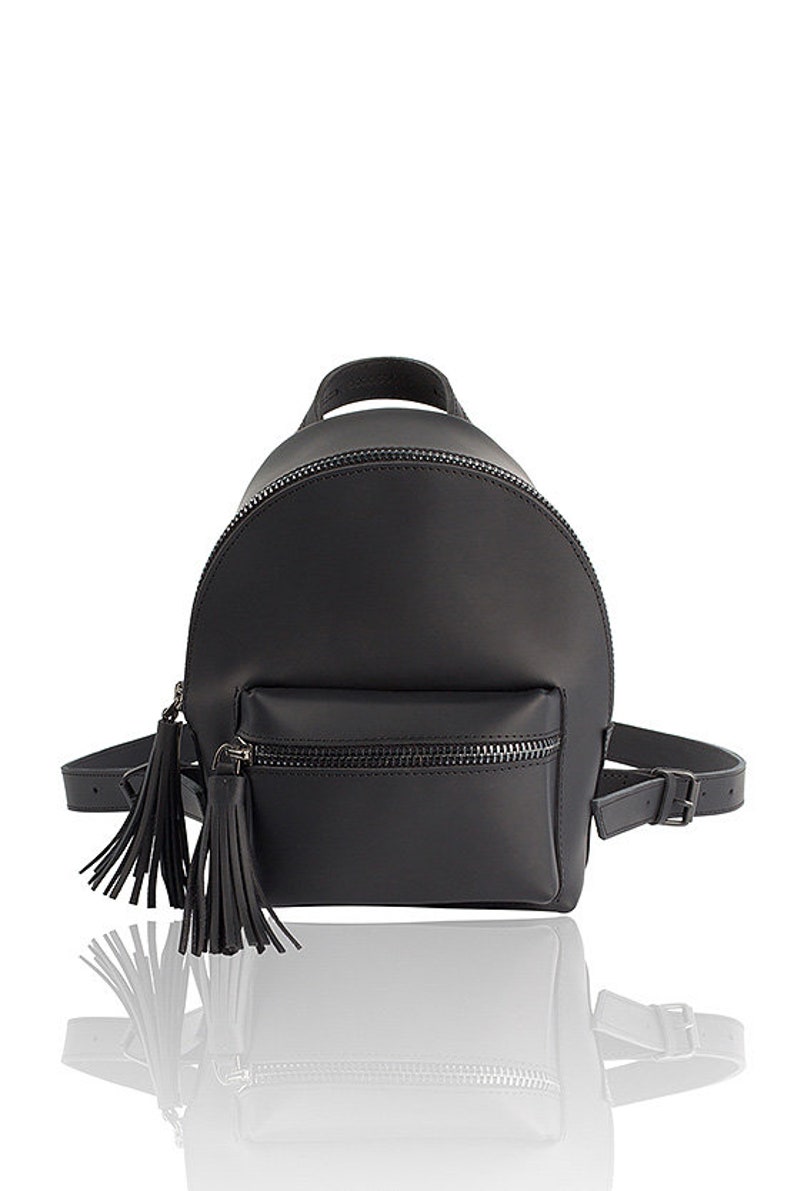 Black Zipper bag Handmade backpack Pouch Laptop backpack Shoulder bag Leather bag Bridesmaid gift Mom gift Mothers day gift Wedding gift