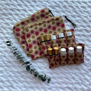Essential Oil Bag, Case, Oil Storage, Travel Essential Oils, Clutch, Purse, Honeycomb, Small Purse Organizer, Zipper Bag, Removable Insert