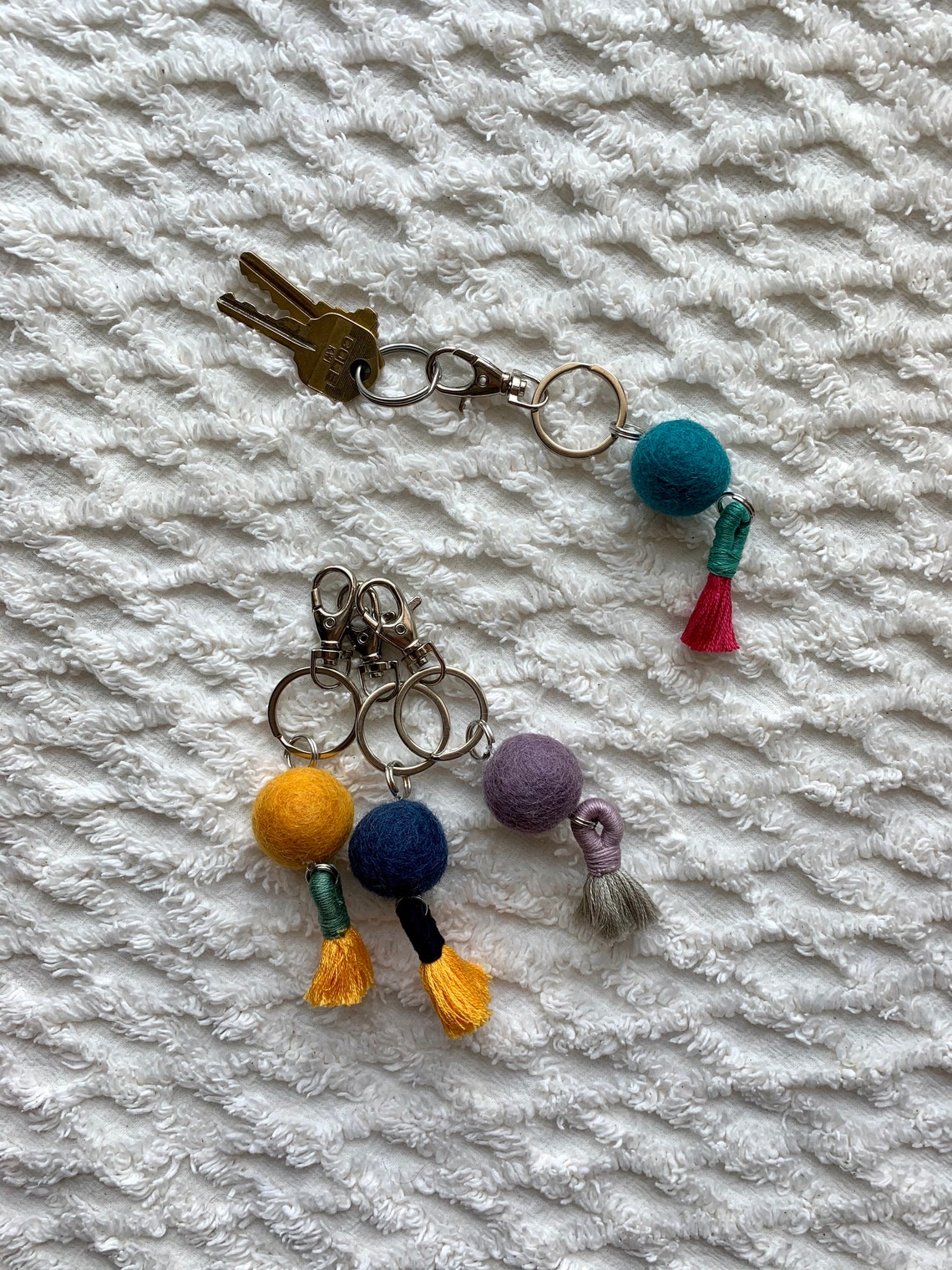 Diffuser Keychain Felted Wool Ball Diffuser Keychain Wool Etsy