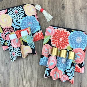 Small Essential Oil Bag, Essential Oil Case or Storage, Travel Essential Oil Case, MultiPurpose Bag, Removable Insert, Floral, Zipper Bag