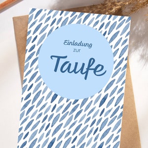 Taufe -Einladung Ausfüllen Aquarell Nachhaltig und Stilvoll Recyclingpapier Fisch