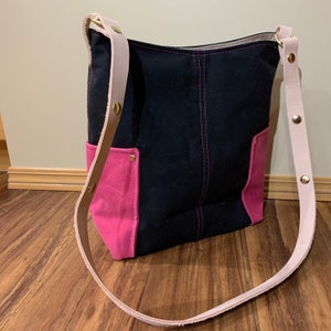 Waxed Canvas Crossbody Bag, Crossbody Tote, Travel Bag, Field Bag leather