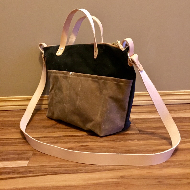 Waxed Canvas waterproof unisex Diaper Bag Tote Bag