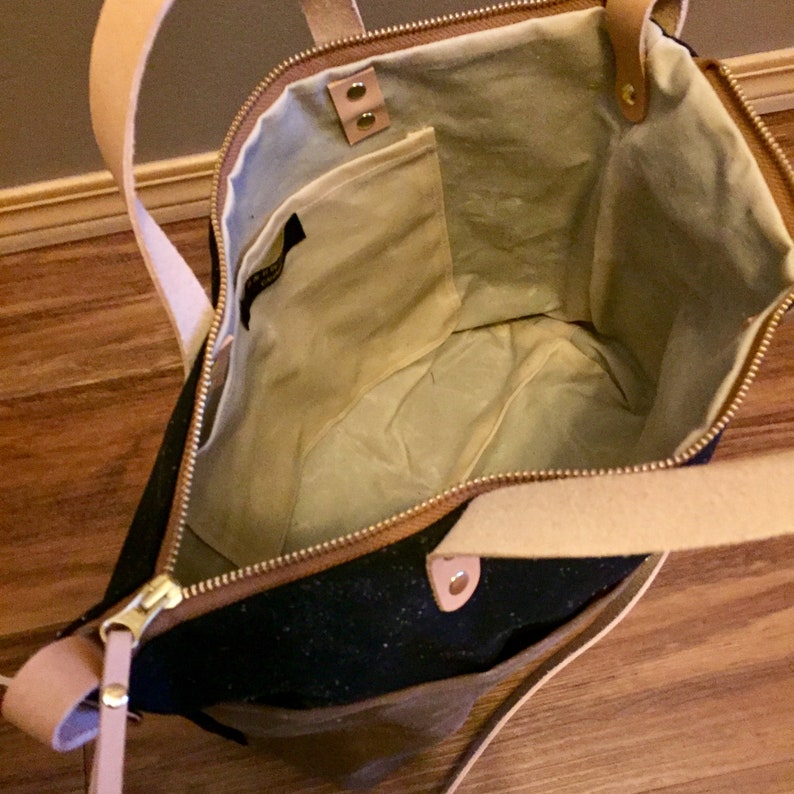 Waxed Canvas waterproof unisex Diaper Bag Tote Bag