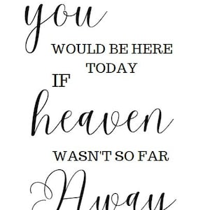 Instant Download Heaven Wedding Memorial Sign - Wedding Instant Download - Printable Wedding Calligraphy Sign