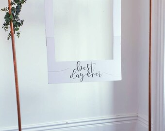 Best Day Ever Giant Polaroid Photo Booth Props Frame Rustic Country Wedding Sign 