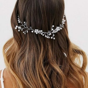 Wedding Hair Accessories Elegant Crystal Rhinestones and Pearl Bridal Hair Vine Wedding Hairpiece Bridal Party Headpiece image 7