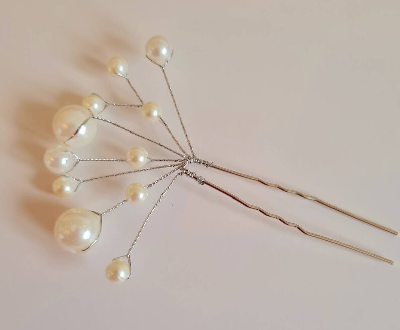 Pearl Bridal Hair Pins Wedding Hair Accessories Wedding Hair Womens Hair Pins Wedding Hair Jewelry image 3