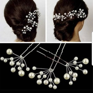 Pearl Bridal Hair Pins Wedding Hair Accessories Wedding Hair Womens Hair Pins Wedding Hair Jewelry image 1