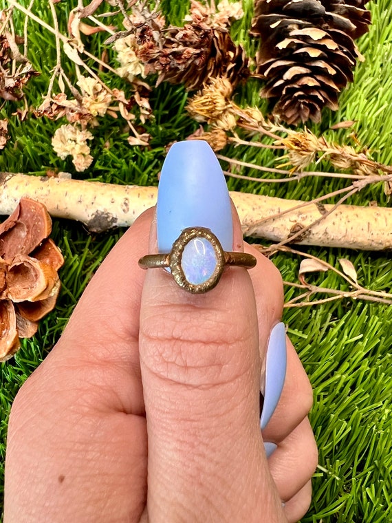 Opal Ring Copper Ring Etsy