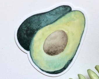 Avocado Stickers-Avocado Art-guacamole sticker-Watercolor avocado-avocado decor-Guac sticker for Planner-guac Decal