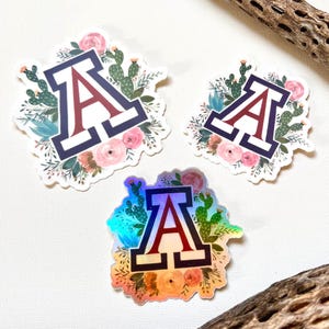 U of A stickers-vinyl stickers- watercolor vinyl sticker-UofA decor-University of Arizona- UofA gift- U of A- watercolor sticker