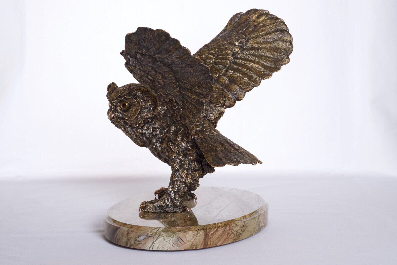 Bronze Sculpture Eagle Owl Elegant Home Decoration Etsy