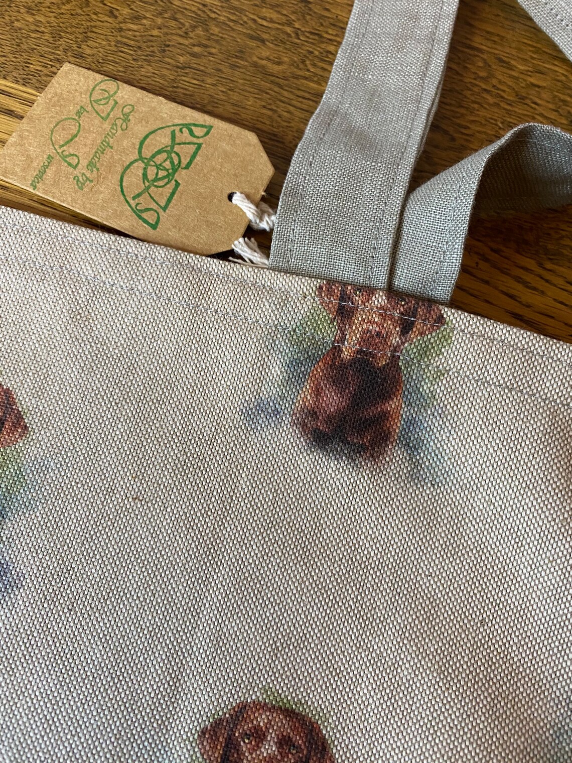 Labrador Linen Cotton Rich Linen Look Labrador Dog Shopping Bag, Digitally Printed ...