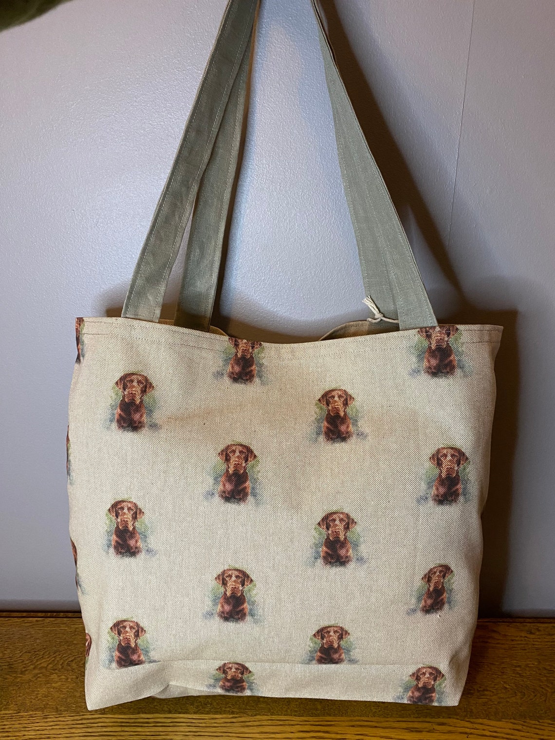 Labrador Linen Cotton Rich Linen Look Labrador Dog Shopping Bag, Digitally Printed ...