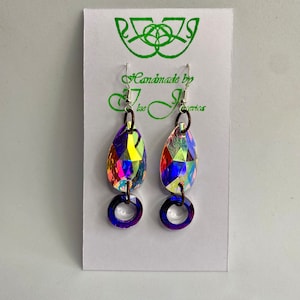 Freestyle dance earrings, disco, Rhinestone earrings, ballroom & Latin earrings, handmade with love, dance jewelry