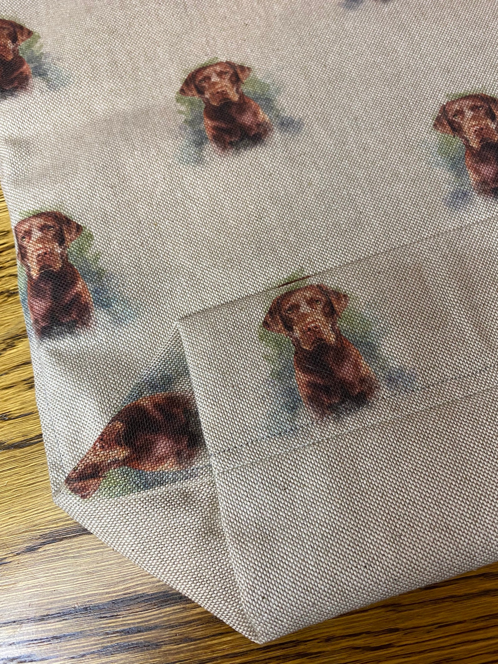 Labrador Linen Cotton Rich Linen Look Labrador Dog Shopping Bag, Digitally Printed ...