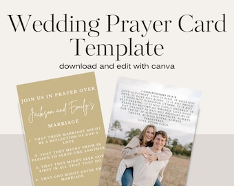 Wedding Prayer Card Canva Template