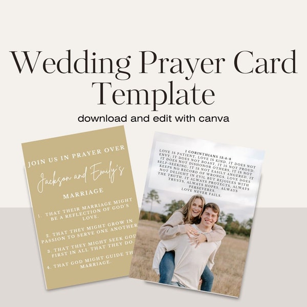 Wedding Prayer Card Canva Template