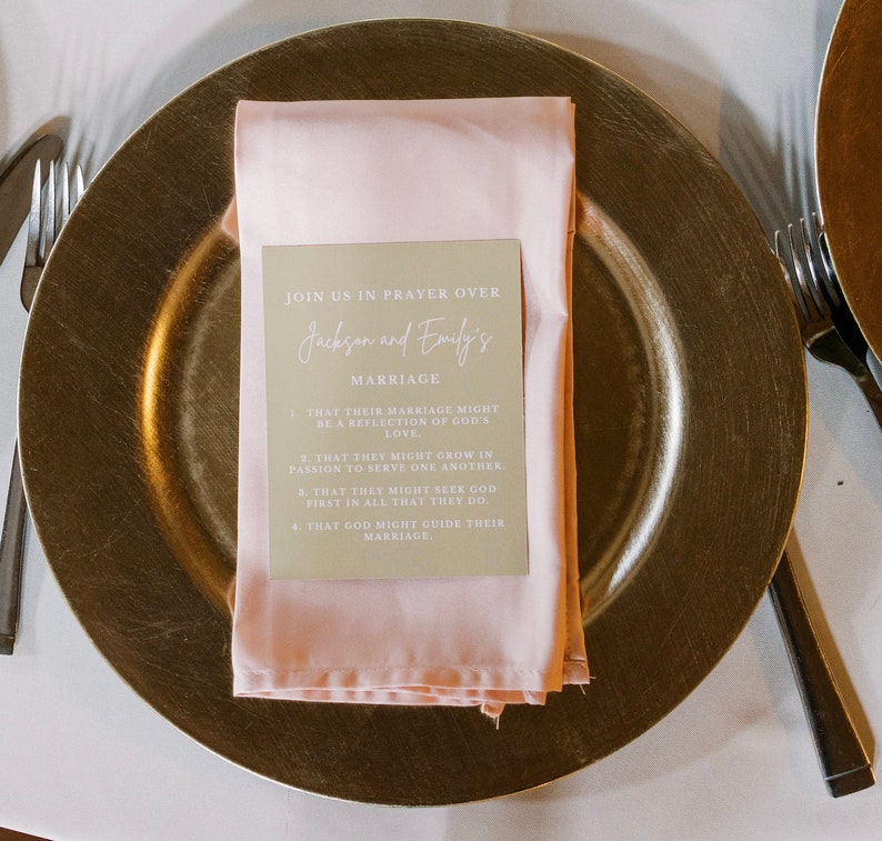 Wedding Prayer Card Canva Template Etsy