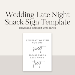 Wedding Late Night Snack Sign Canva Template