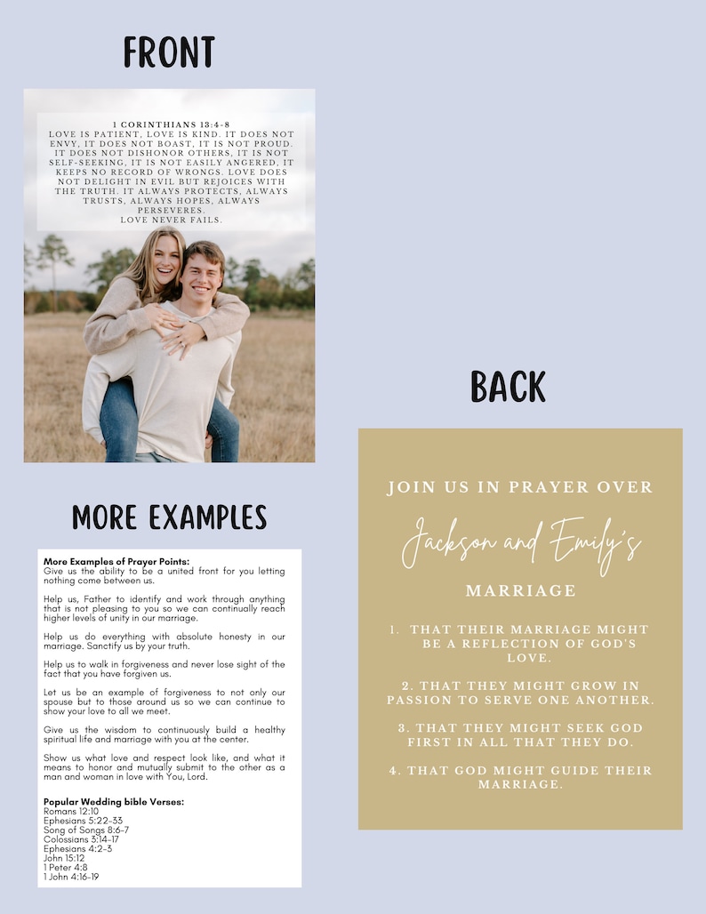 Wedding Prayer Card Canva Template Etsy