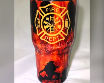 Ladies Men Women Custom Firefighter Fireman Tumbler Cup