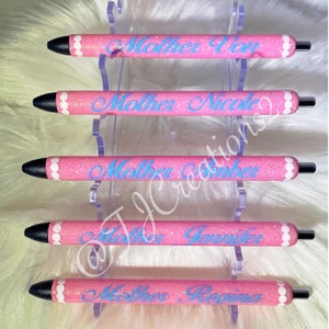 Ladies Women Personalized Jack and Jill of America Pink inspired Glitter Bling Writing Pen