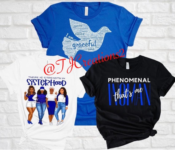 Womens Zeta Phi Blue White Beta When Doves Phi Women's T-Shirt Womens Zeta Phi Blue White Beta When Doves Phi Women's T-Shirt