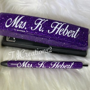 Custom Personalized Teacher School Stapler and Pen Set