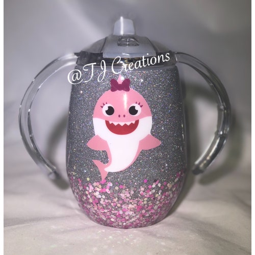 Baby Shark Glitter Sippy Tumbler