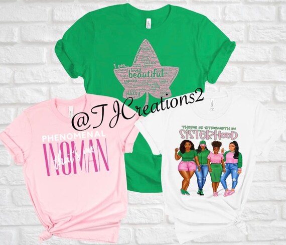 Womens Aka T-Shirt Beautiful Woman, Pink And Green Womens Aka T-Shirt Beautiful Woman, Pink And Green