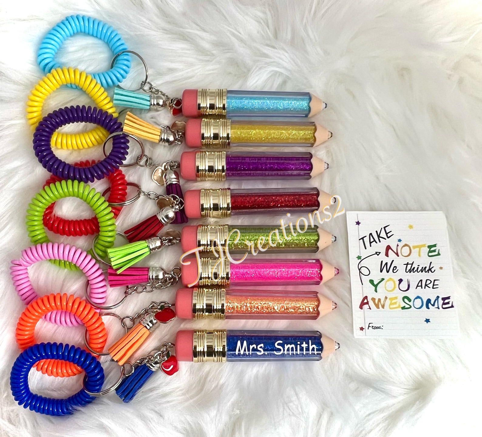 Keychains Teacheres Teacher Glitter Pencil Keychain, Teacher Appreciation Gift, Teacher ...